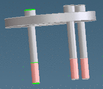 Assembly with parts to be replaced