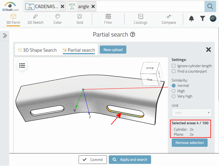 2 cylinders, 2 planes selected
