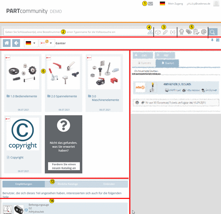 OEM portal after calling a certain catalog