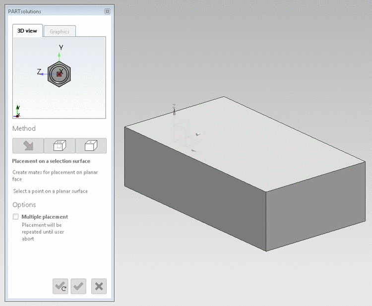 Example: Determine insertion point on planar face