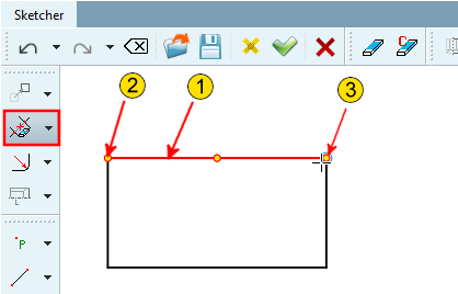 Cut element between 2 elements