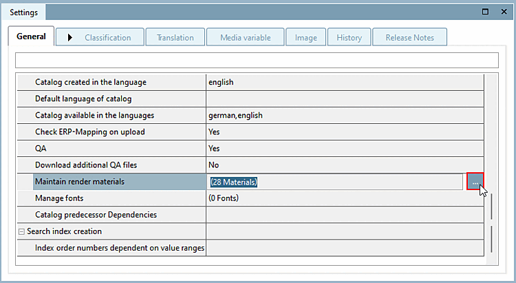 Manage render materials [Maintain render materials]