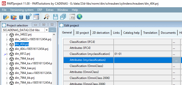 General dialog page -> Characteristics (myclass1)