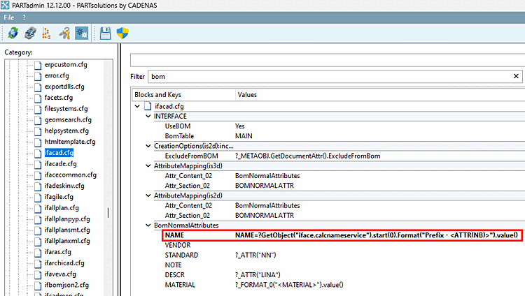 Category Configuration files > $CADENAS_SETUP > ifacad.cfg