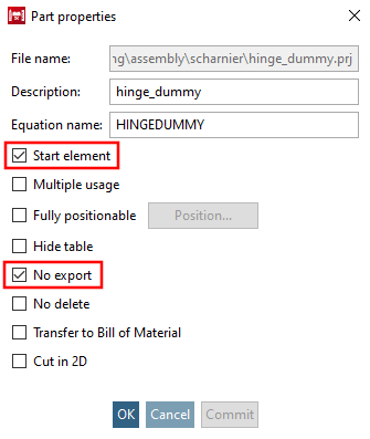 Insert dummy part