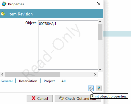 Properties -> Item Revision