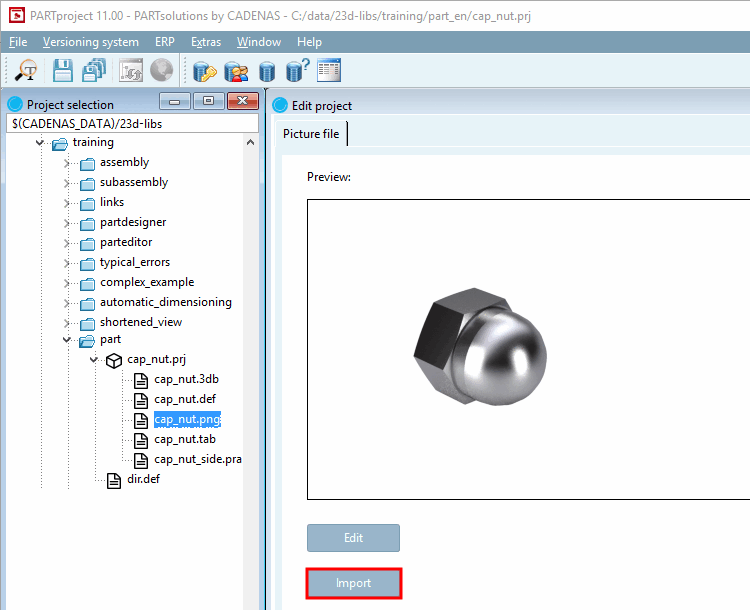 Import preview images on project level