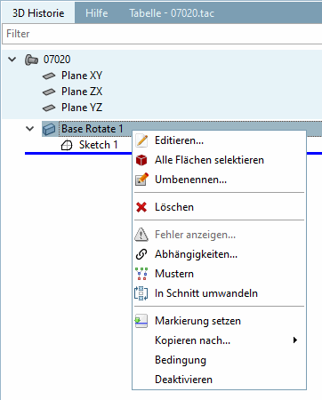 Context menu
