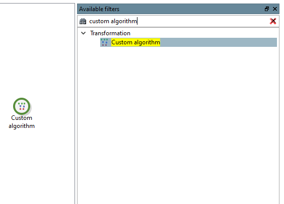 Custom-algorithm" node