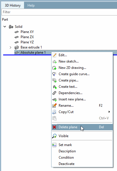 Delete plane