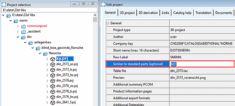 Similar to standard parts (optional)