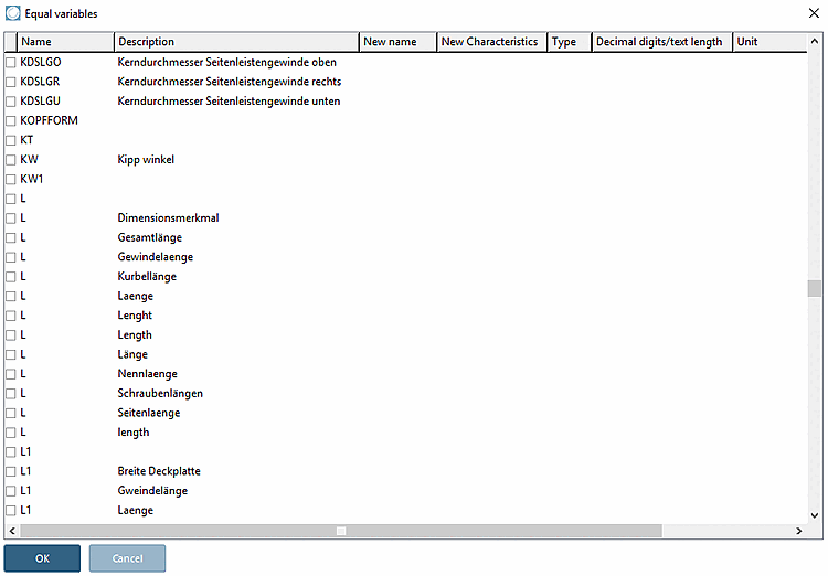 Equal variables in folder