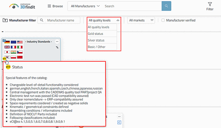 Example: Filter seals and display tooltips for seals