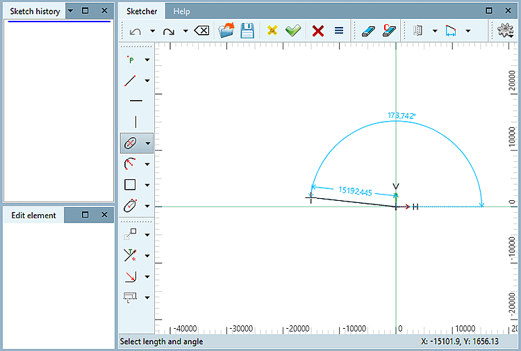 Position of the first semicircle was selected