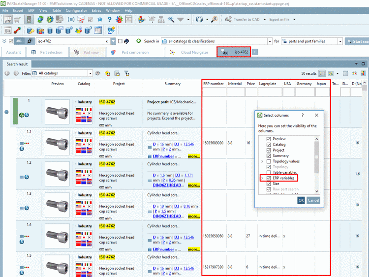 Link database toolbar