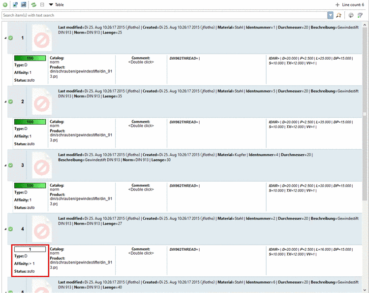 The variant with L=27 could not be handled as such, because the adequate markup was missing in the node "Attribute Mapping Filter". The value 27 does not exist in the characteristic attribute table, thus no hit could be achieved (compare following section).