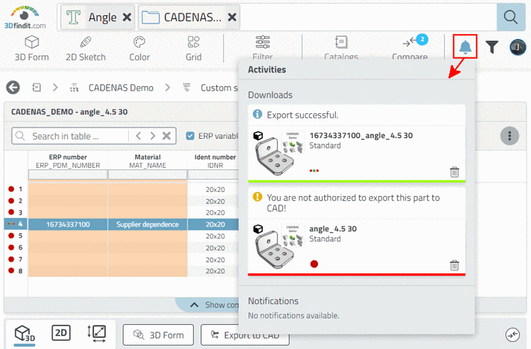 3D History filtered with "cut"