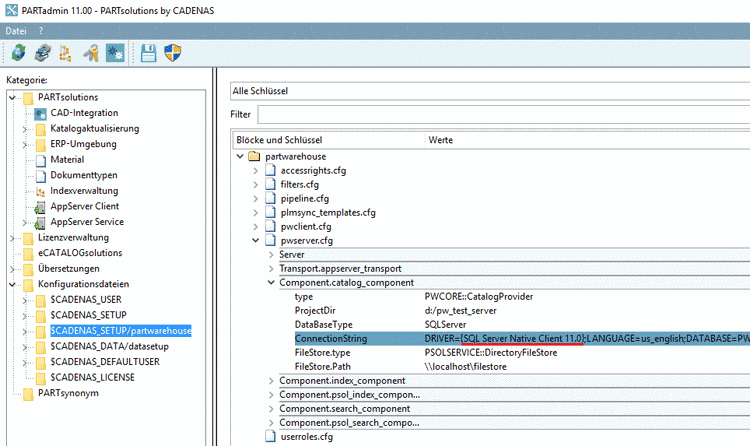 Example: "DRIVER={SQL_DRIVER={SQL Server Native Client 11.0};..."