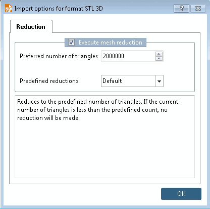 Import options for format ......