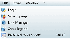 ERP menu