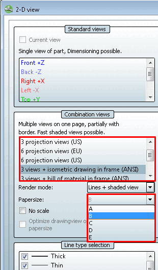 2D view dialog box