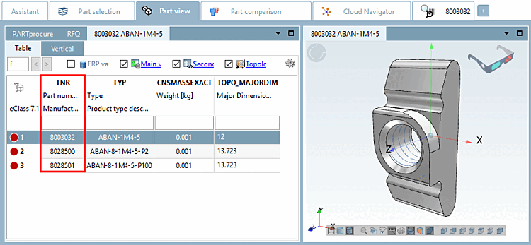 Example project without value ranges in PARTdataManager