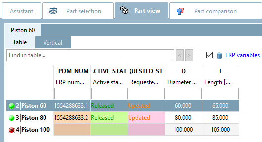 PARTdataManager: New version "Piston" after editing by Update Manager