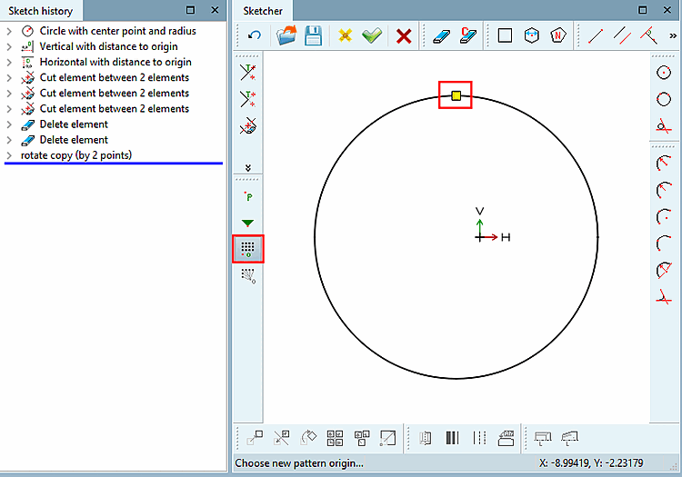 Second pattern origin