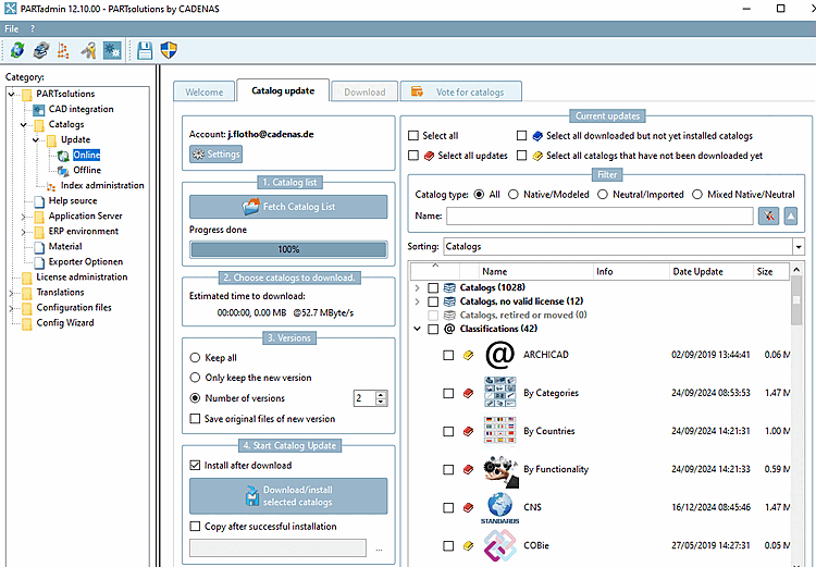 Install classifications