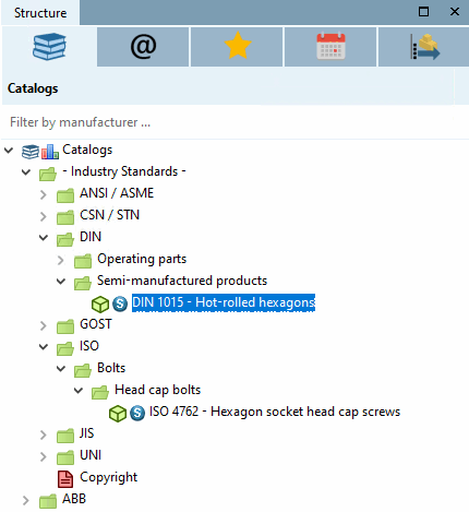 Catalog index filtered