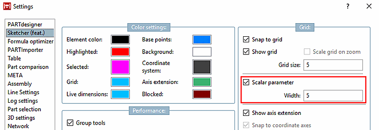 "Scalar parameters [Scalar parameters] " activated