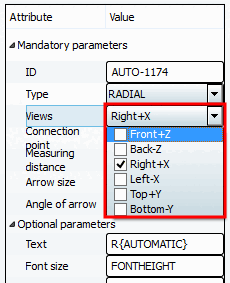 Select the desired views in the list box.