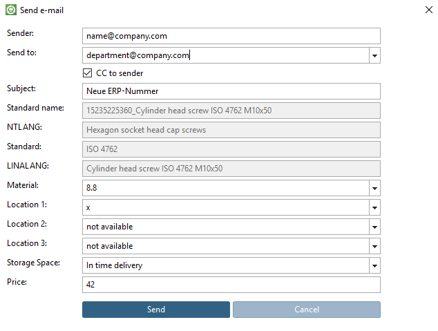 Request dialog