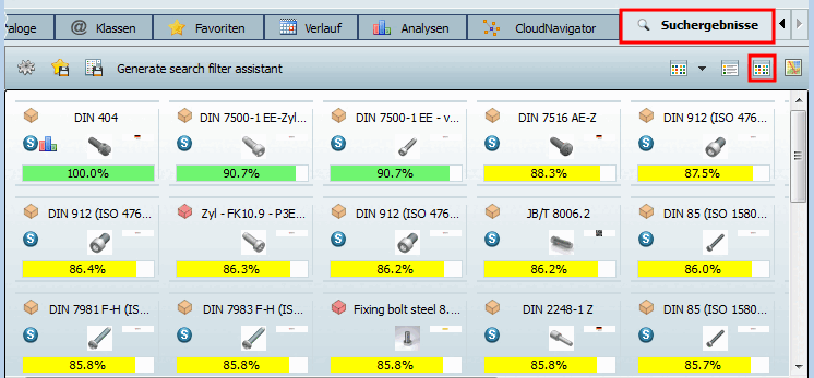 Search results " tab page