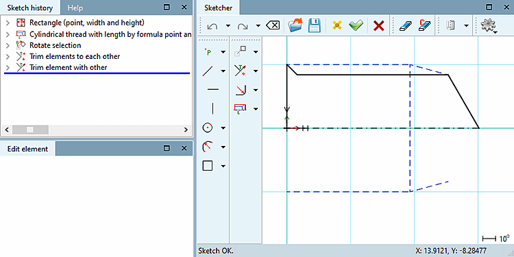 The protruding line end has been removed.
